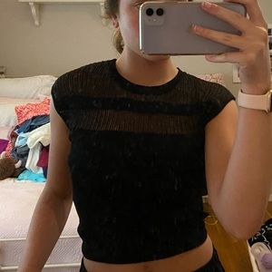 Sparkle top cropped blouse